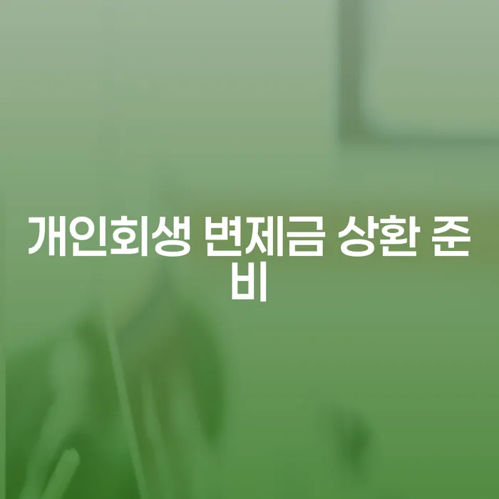 개인회생 변제금 상환 준비, 어떻게 해야 할까요?