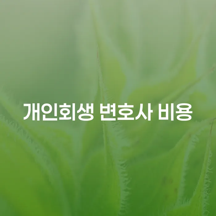 개인회생 변호사 비용, 왜 필요할까요?