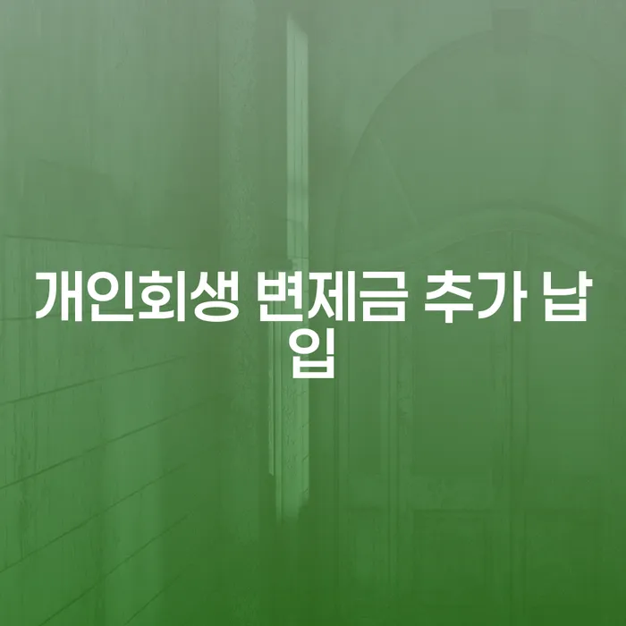 개인회생 변제금 추가 납입, 어떻게 해야 할까요?
