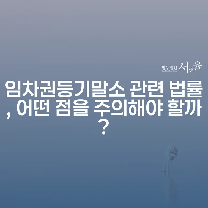 임차권등기말소 관련 법률, 어떤 점을 주의해야 할까?